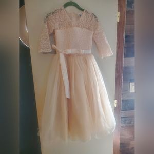 CREAM LACE TULLE DRESS